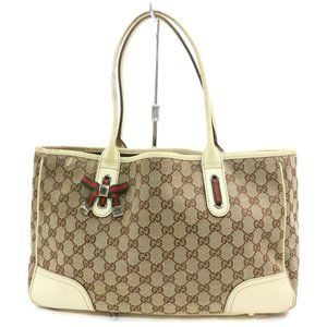 Auth Gucci Princy Line Gg Sherry Tote #8214G11
